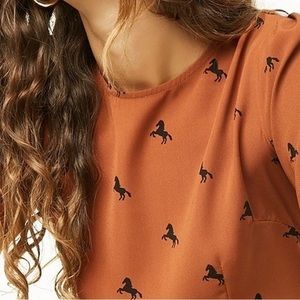 Forever 21 Fitted Top with Puffed Shoulders